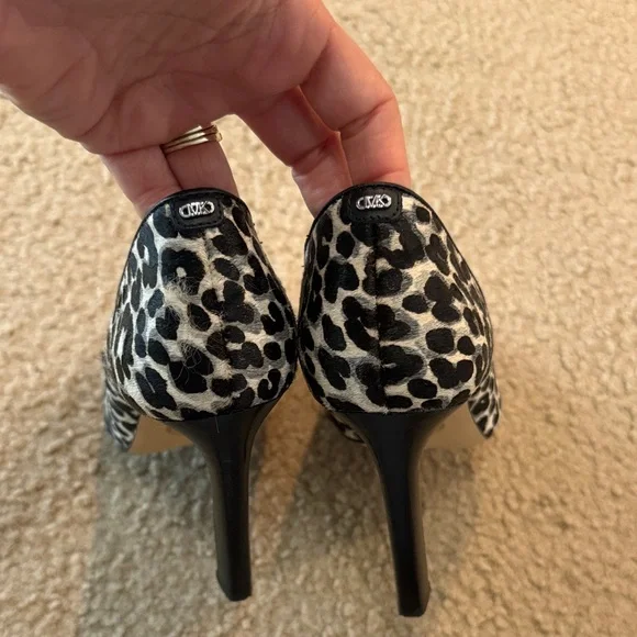 Michael Kors Leopard Print Heels in Black and White - Picture 4 of 8